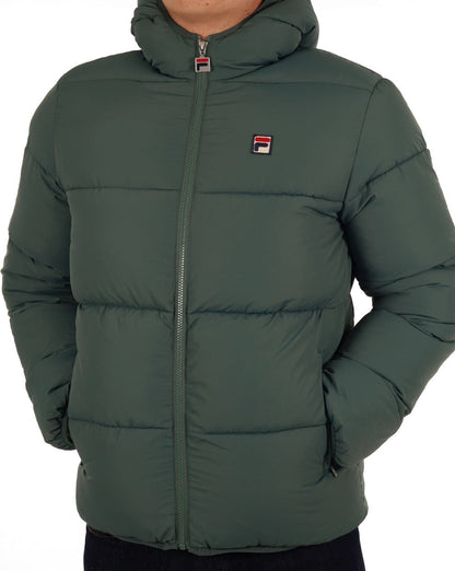 Fila Vintage Harry Puffer Jacket Dark Forest