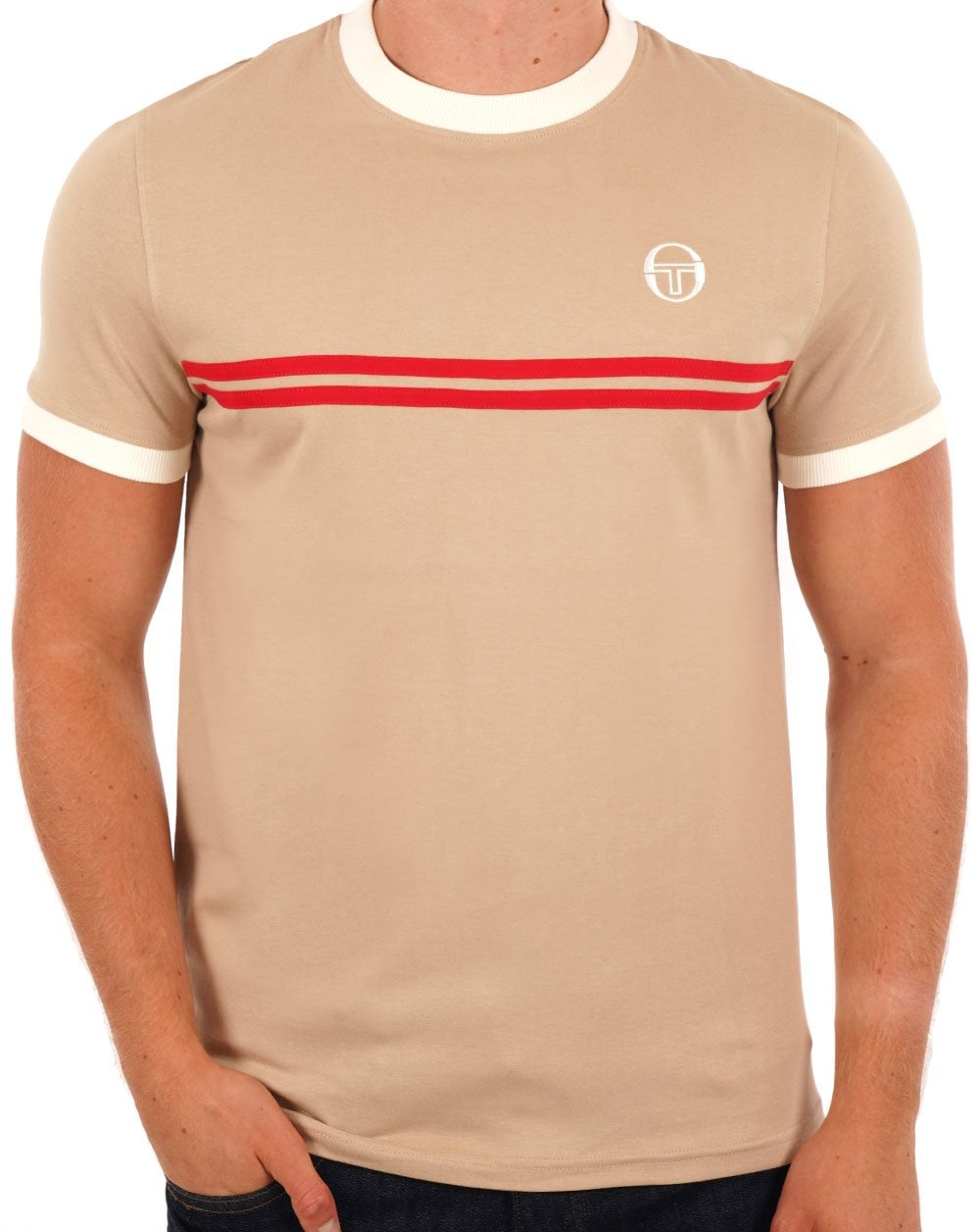 Sergio Tacchini Supermac T Shirt Stone/Gardenia