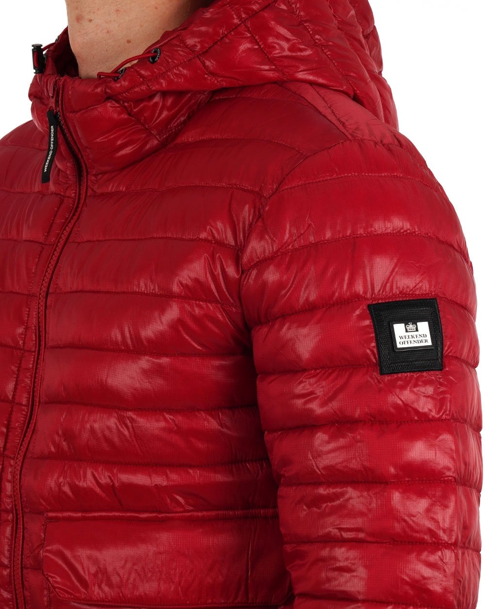 Weekend Offender Browne Quilted Jacket Scarlet