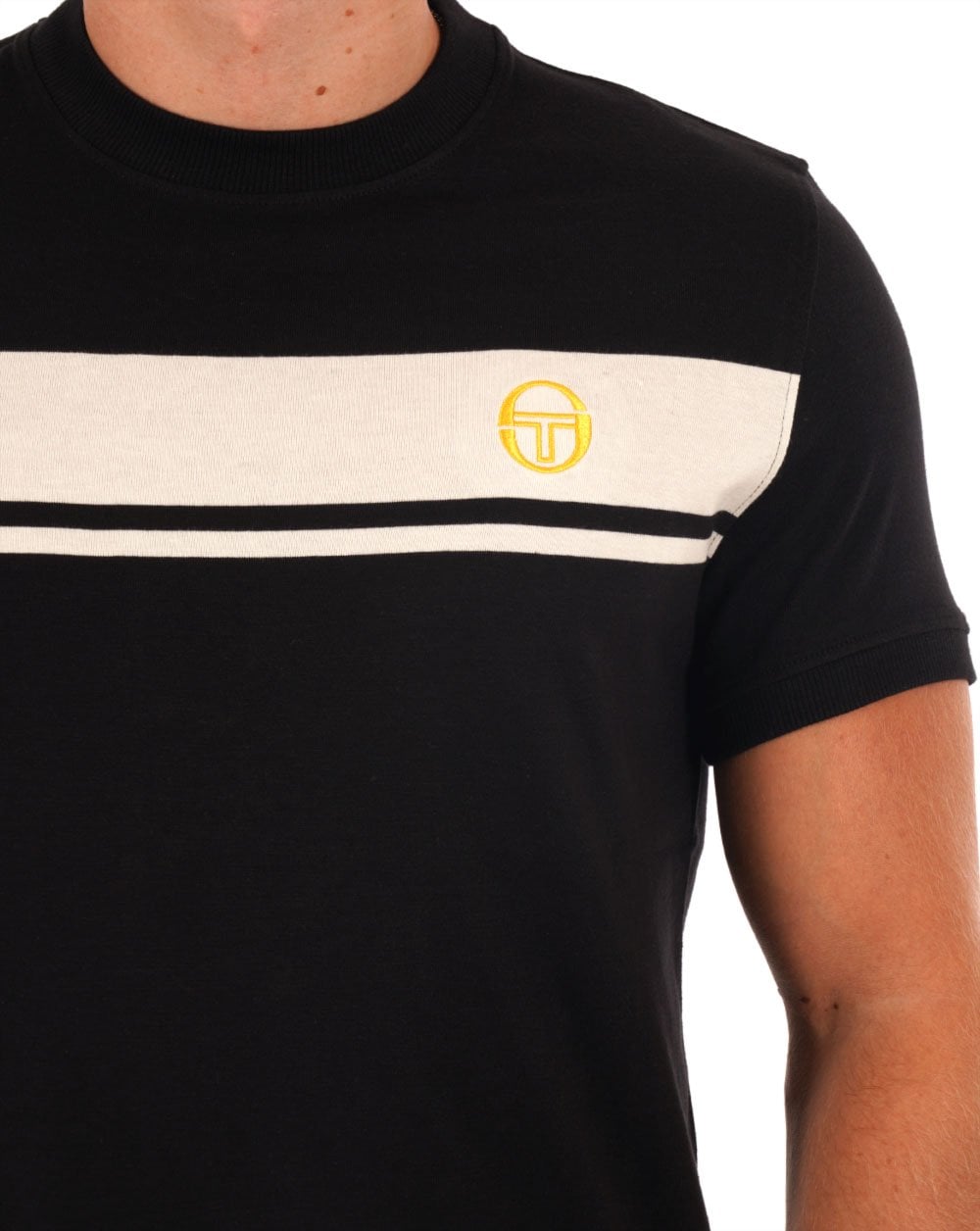 Sergio Tacchini Masters T Shirt Black/Gardenia
