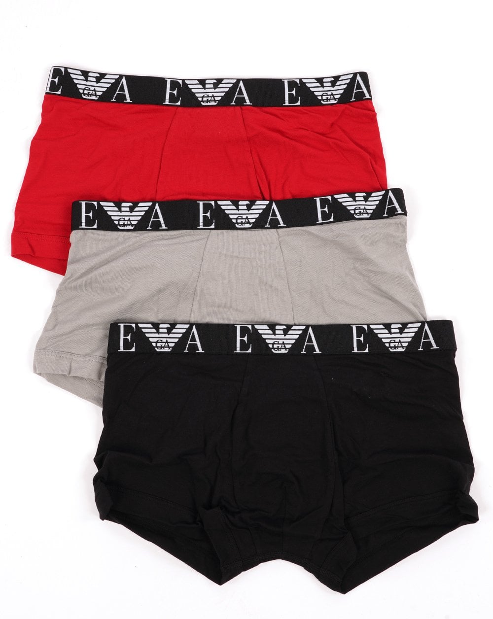 Emporio Armani 3 Pack Boxer Shorts Red/Stone/Black