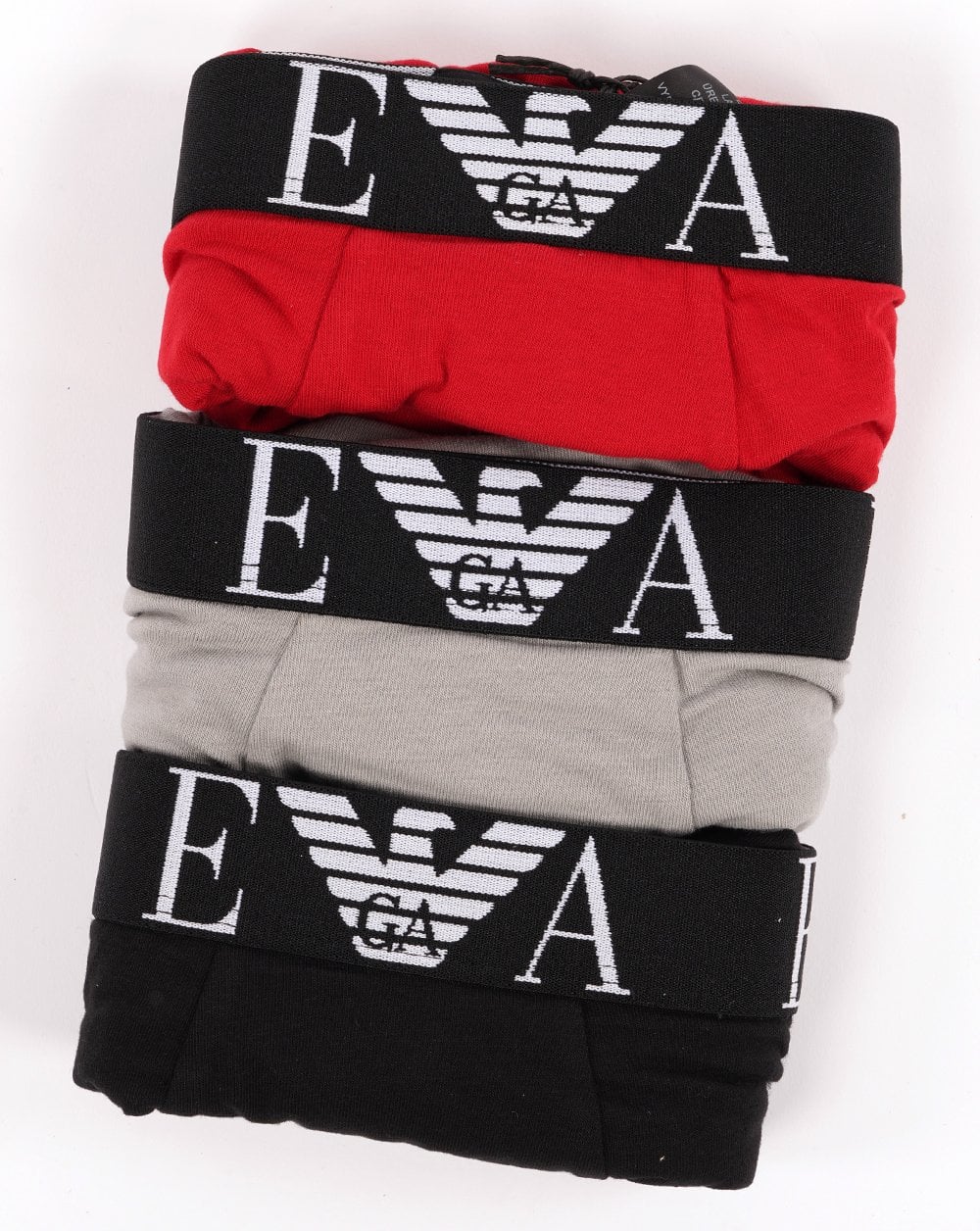 Emporio Armani 3 Pack Boxer Shorts Red/Stone/Black