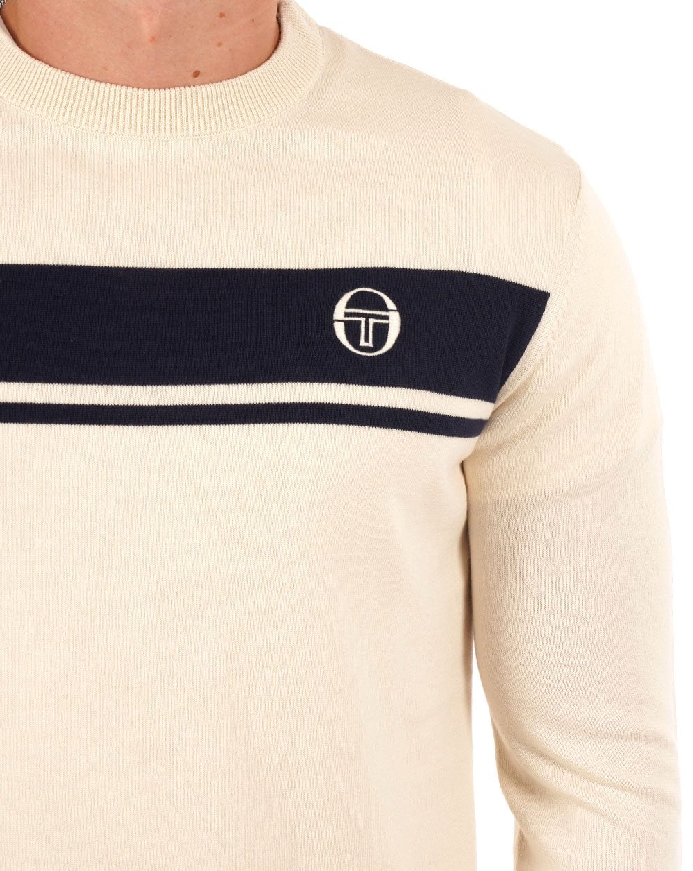 Sergio Tacchini Masters Crew Knit Gardenia