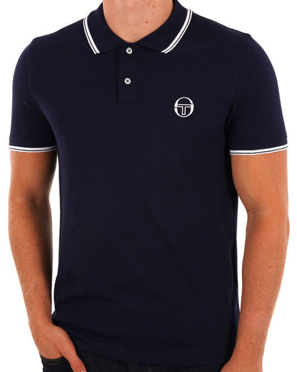 Sergio Tacchini Tipped Polo Shirt Navy / White