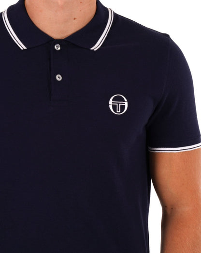 Sergio Tacchini Tipped Polo Shirt Navy / White