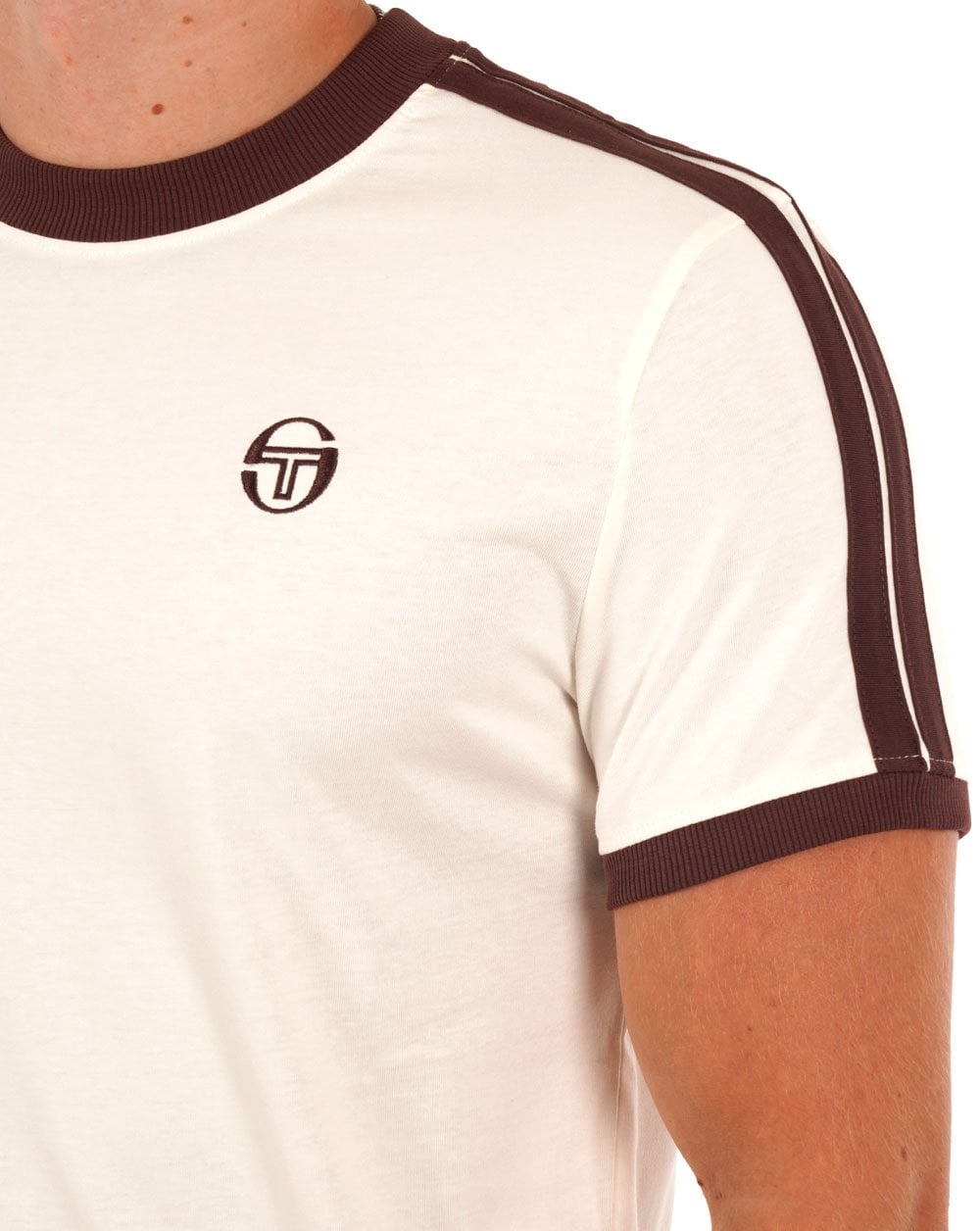 Sergio Tacchini Retro T Shirt Cream / Brown