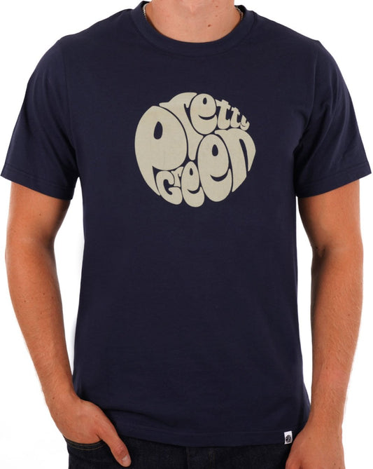 Pretty Green Gillespie Logo T-shirt Navy/Grey