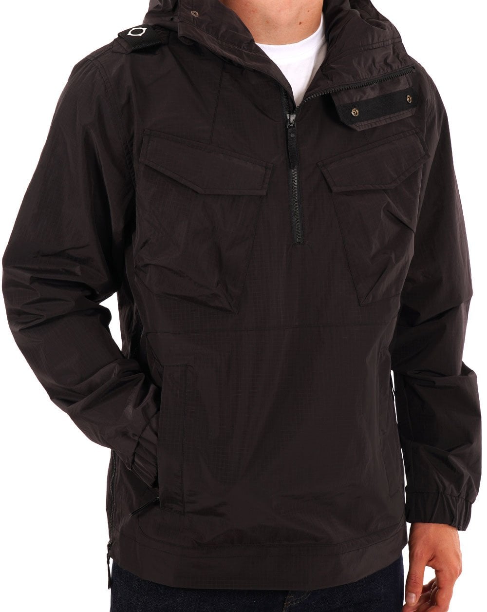 Ma.strum Nylon Grid Smock Black