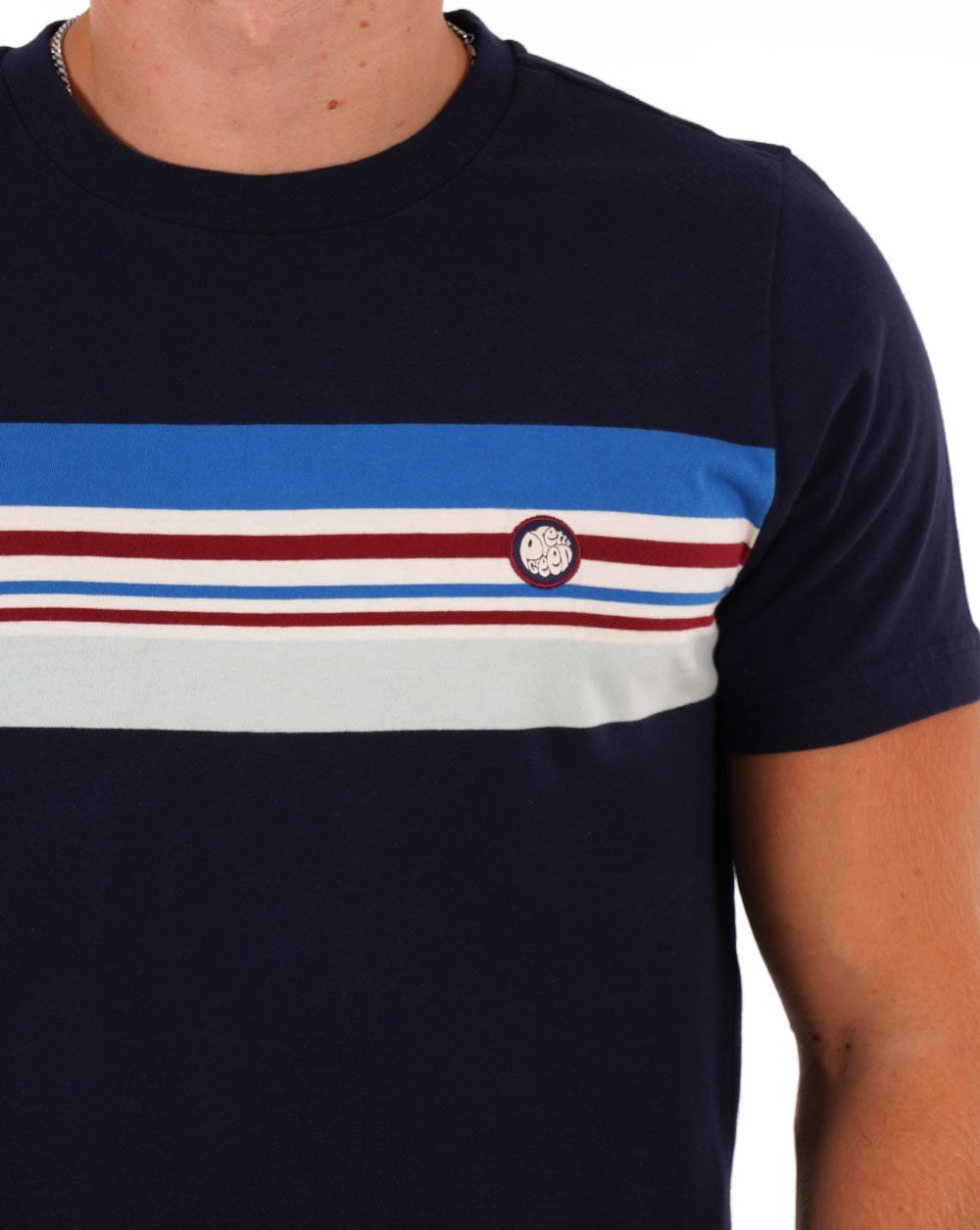 Pretty Green Hollen Chest Stripe T-shirt Navy
