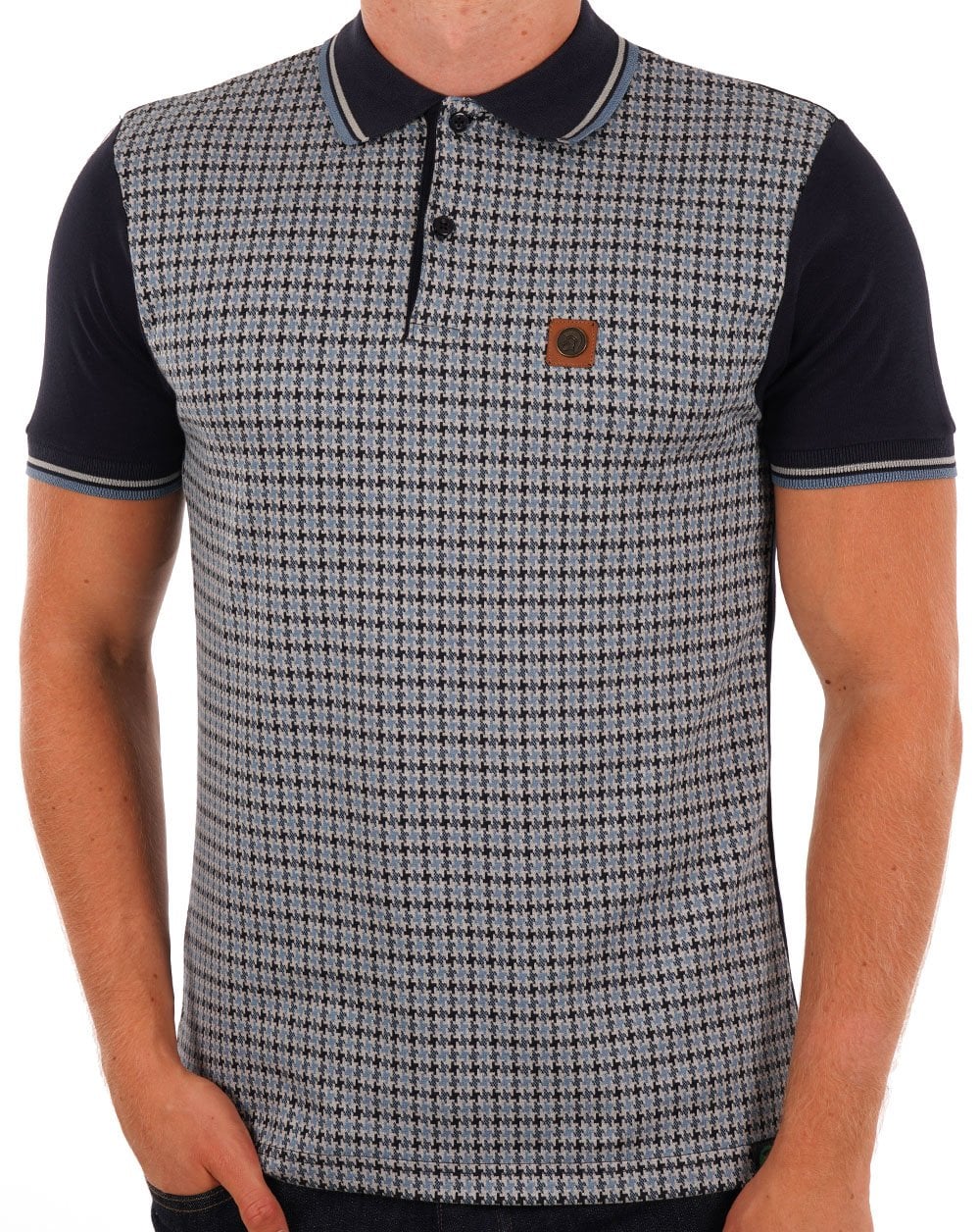 Trojan Houndstooth Polo Navy