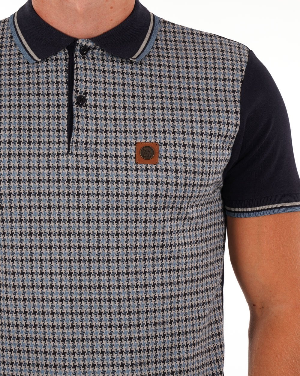 Trojan Houndstooth Polo Navy