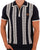 Trojan Chain Stripe Zip Polo Navy