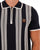 Trojan Chain Stripe Zip Polo Navy