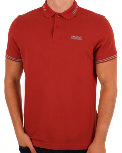 Barbour International Tipped Polo Burnt Orange