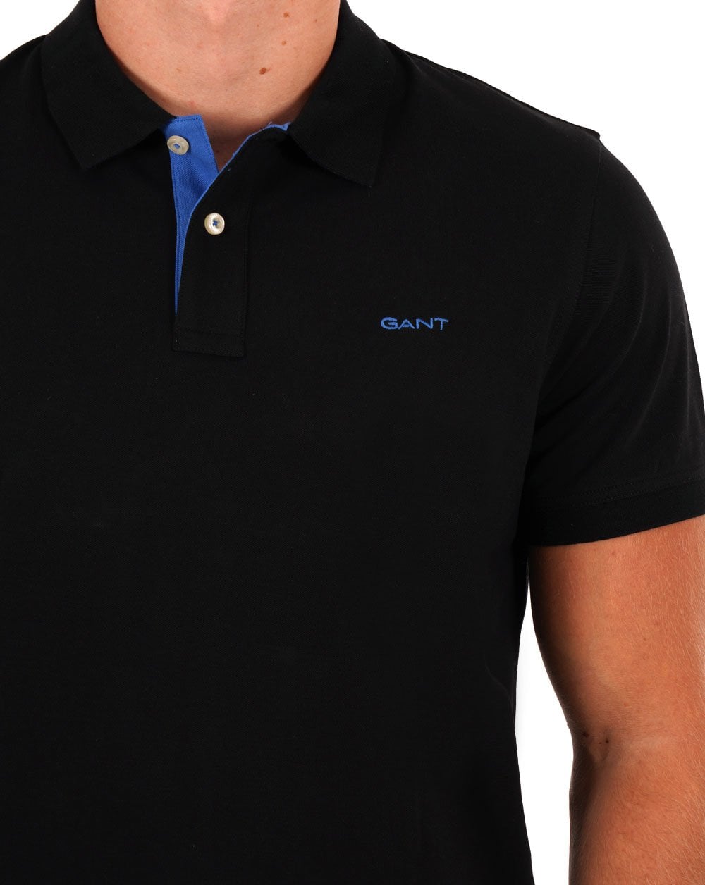Gant Contrast Collar Polo Shirt Black