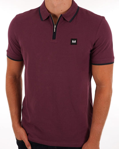 Weekend Offender Zip Polo Shirt Magenta
