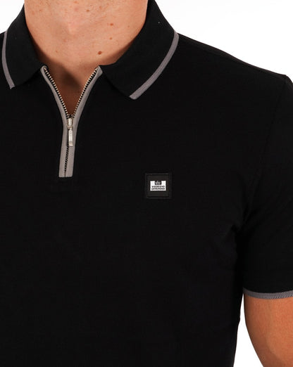 Weekend Offender Zip Polo Shirt Black