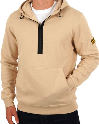 Barbour International Badge Half Zip Hoody Light Stone