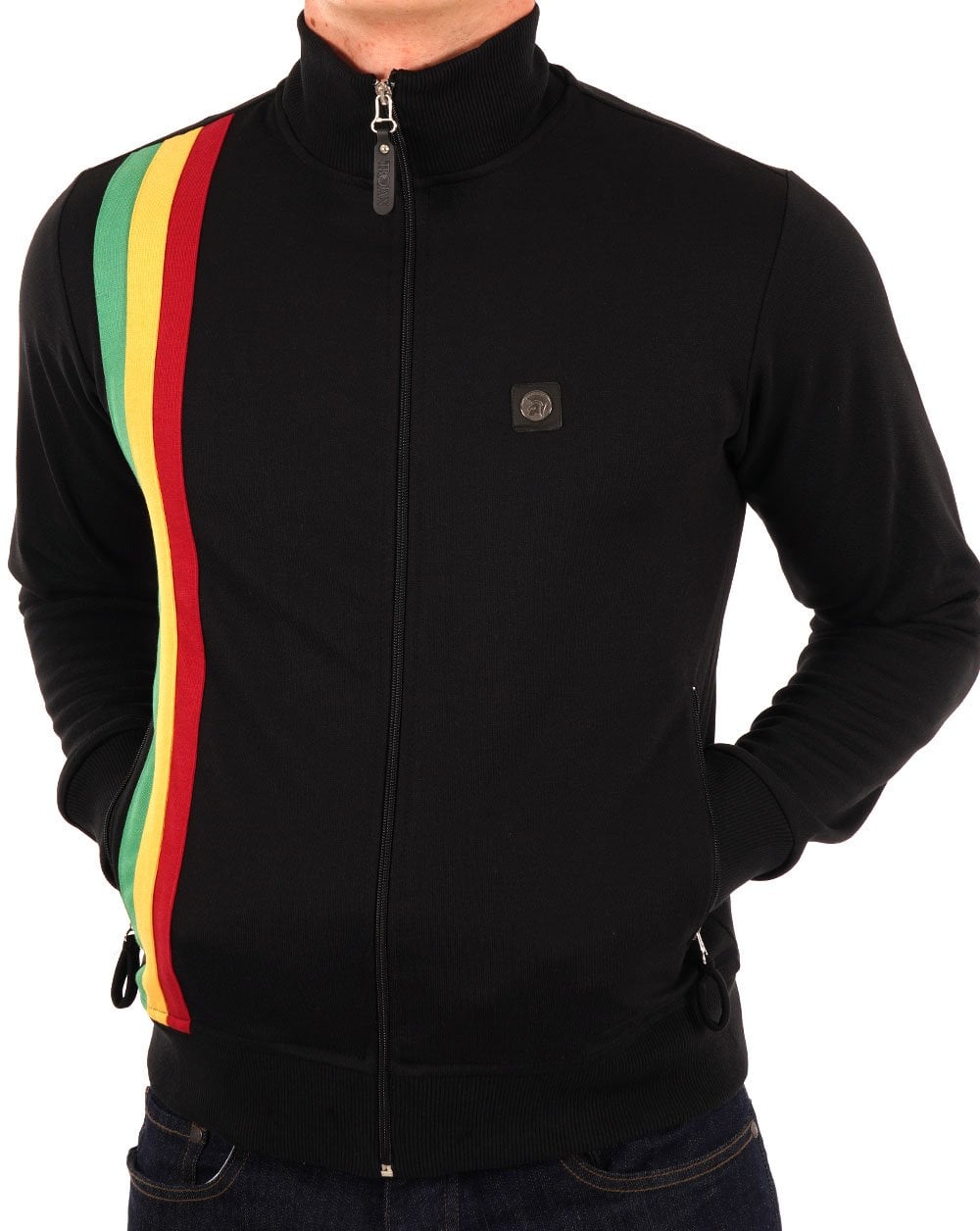 Trojan Racing Stripe Track Top Black