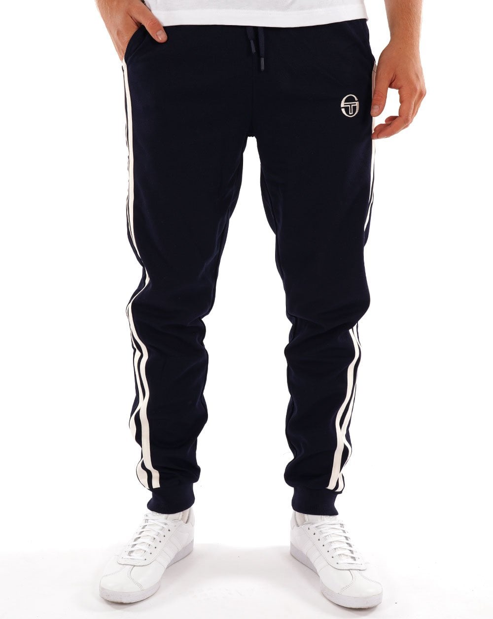 Sergio Tacchini 2 Stripe Track Pants Navy Gardenia