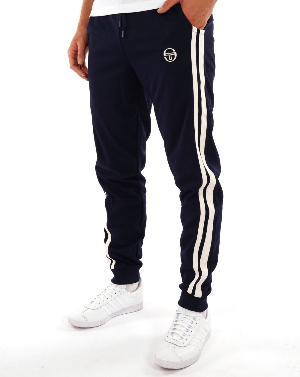 Sergio Tacchini 2 Stripe Track Pants Navy Gardenia