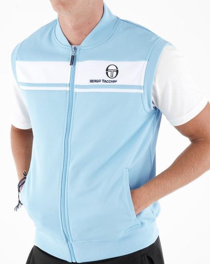 Sergio Tacchini Masters Sleeveless Track Top Sky Blue/White
