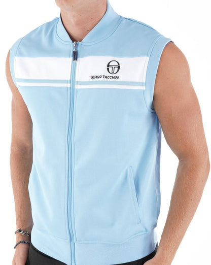 Sergio Tacchini Masters Sleeveless Track Top Sky Blue/White