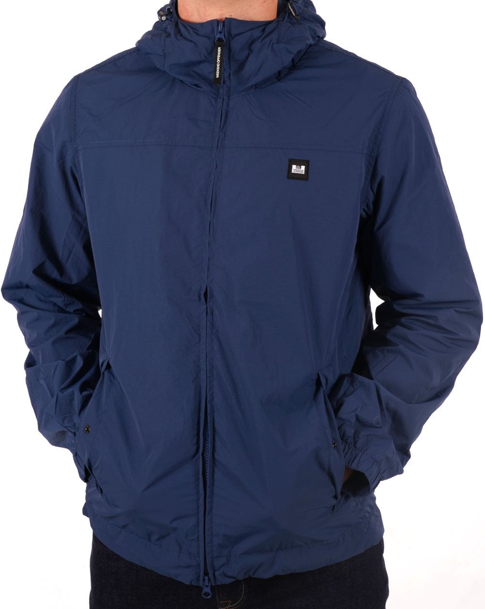 Weekend Offender Hooded Windbreaker Petrol Blue