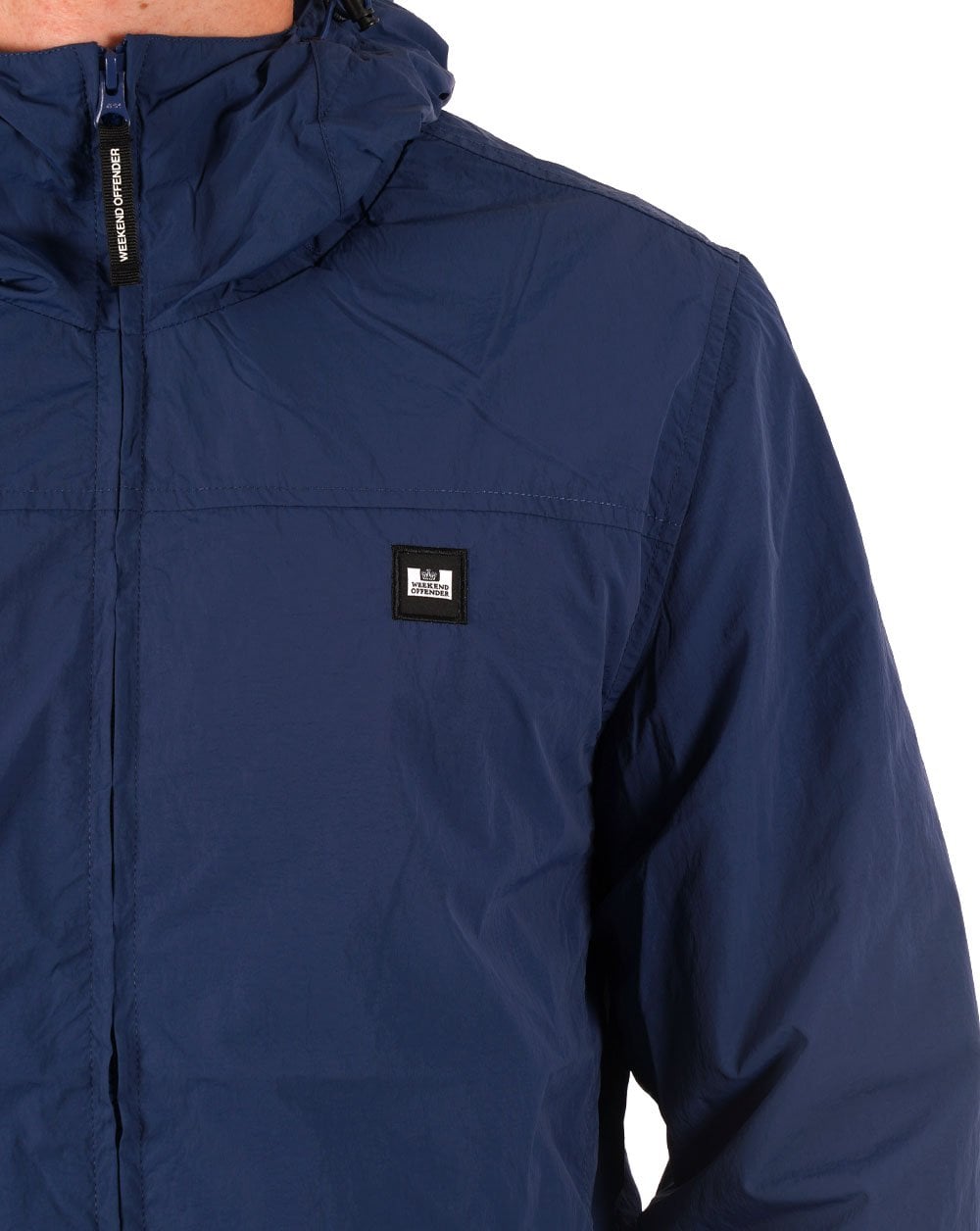 Weekend Offender Hooded Windbreaker Petrol Blue