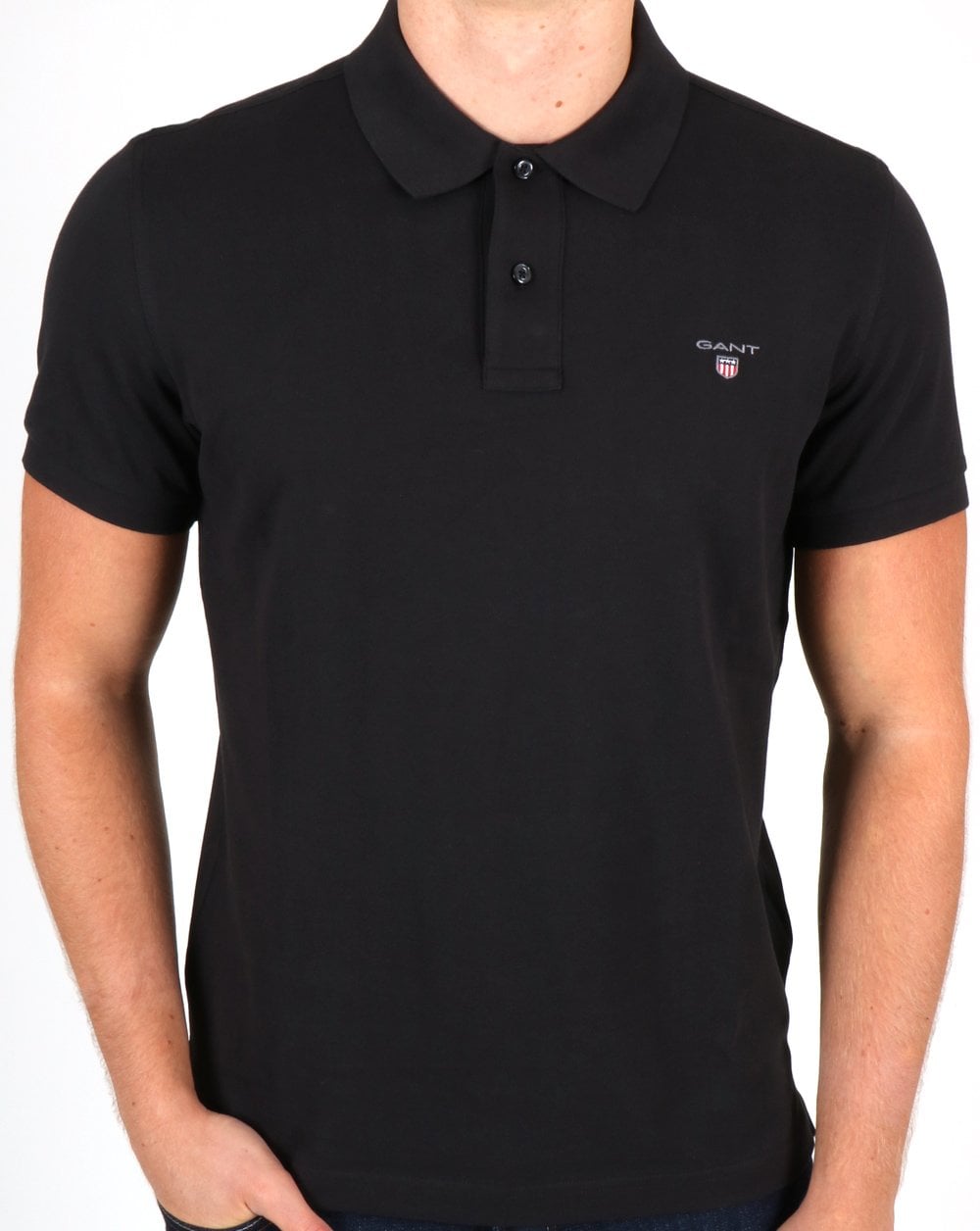 Gant Pique Rugger Polo Black