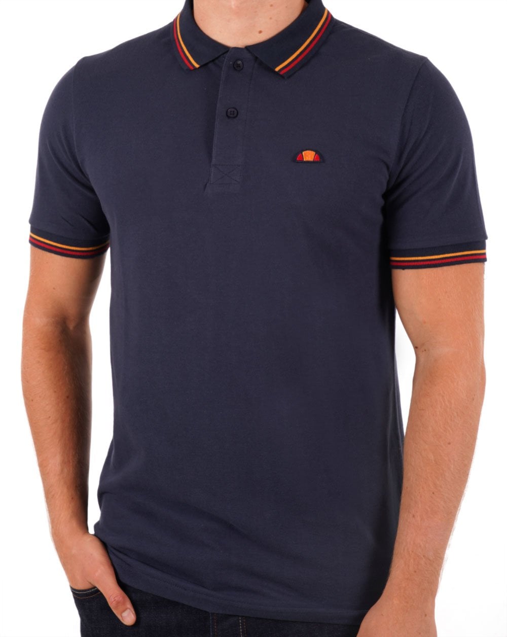 Ellesse Tipped Polo Shirt Navy