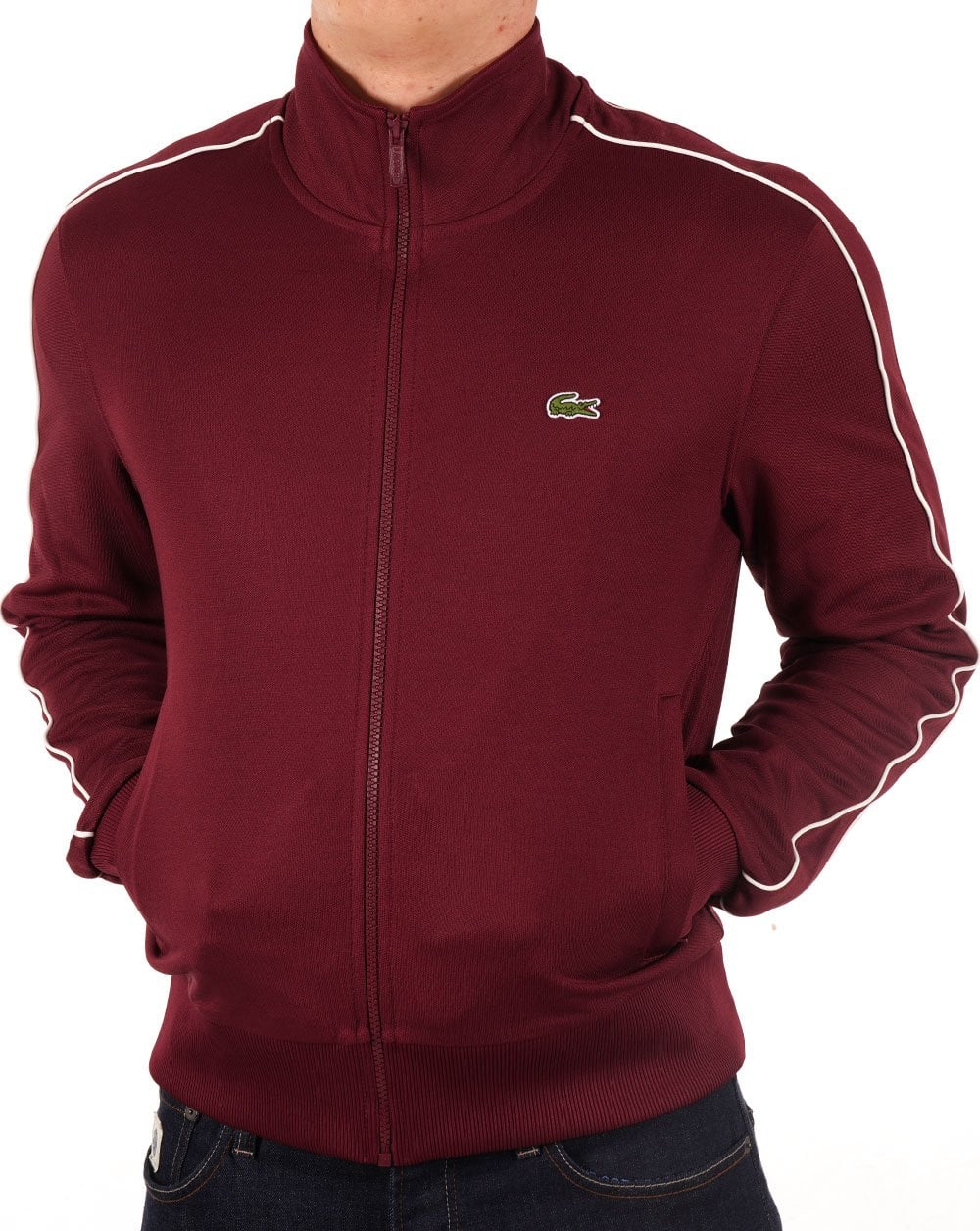 Lacoste Paris Pique Track Jacket Burgundy
