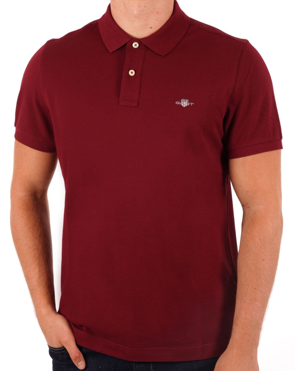 Gant Shield Pique Polo Dark Red
