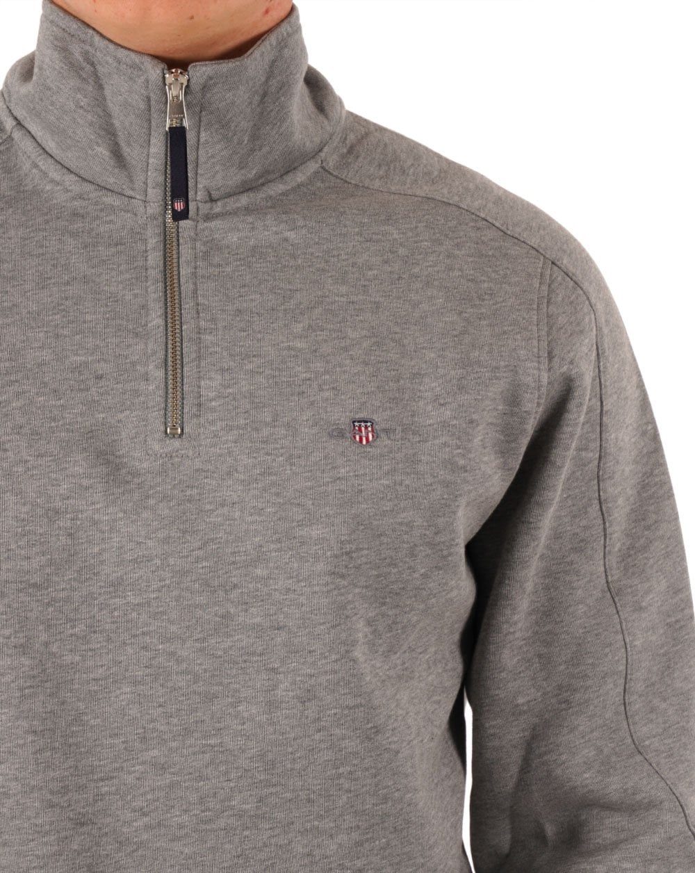 Gant Half Zip Sweatshirt Grey Melange