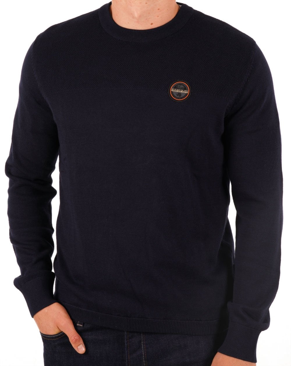 Napapijri Derri Crew Neck Knit Jumper Navy Blue