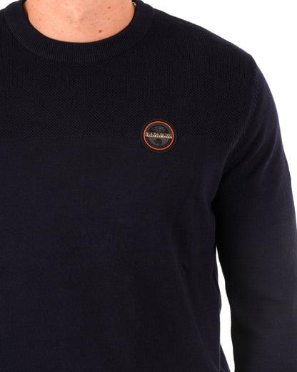 Napapijri Derri Crew Neck Knit Jumper Navy Blue