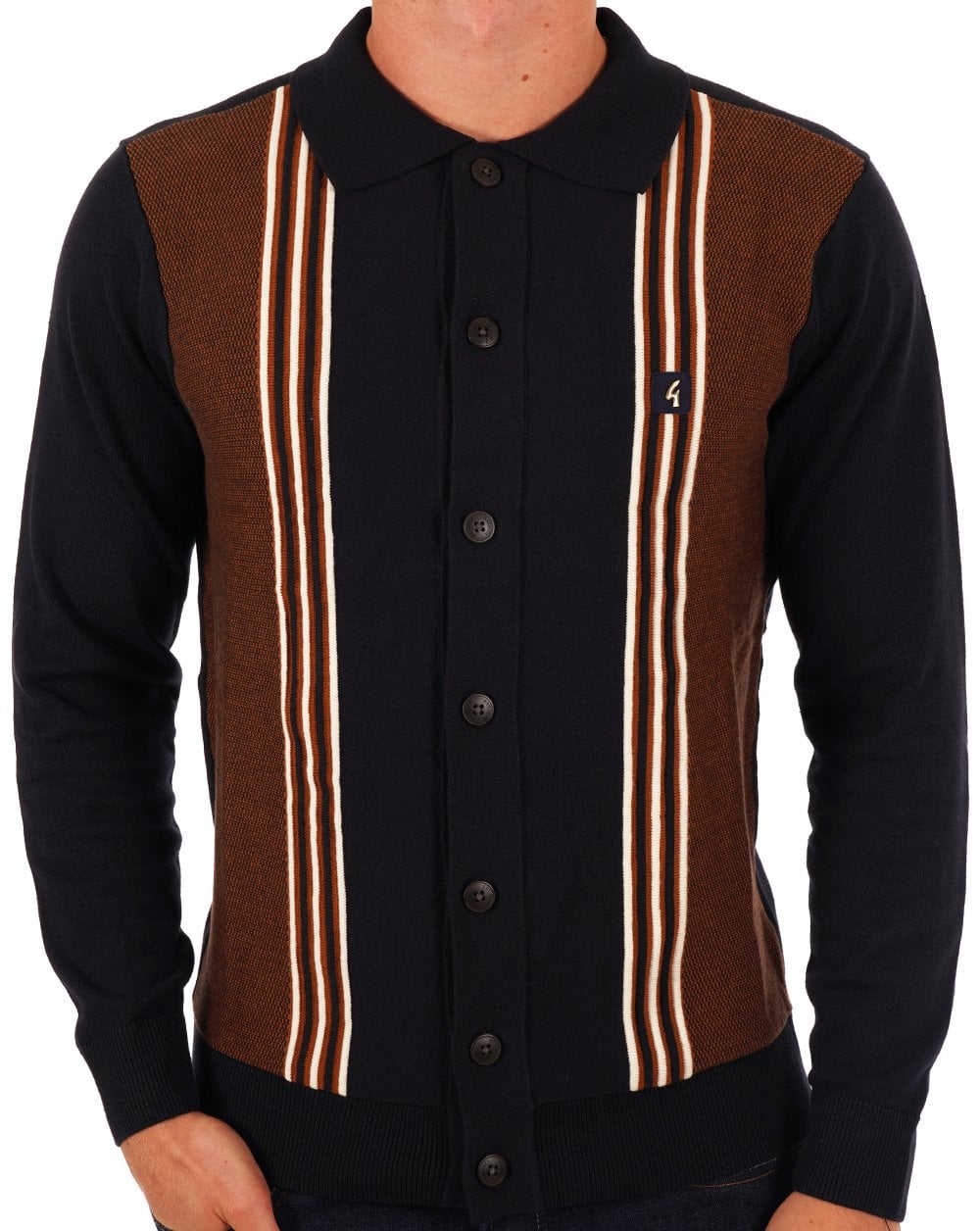Gabicci Vintage Hanson Button Through Knit Navy
