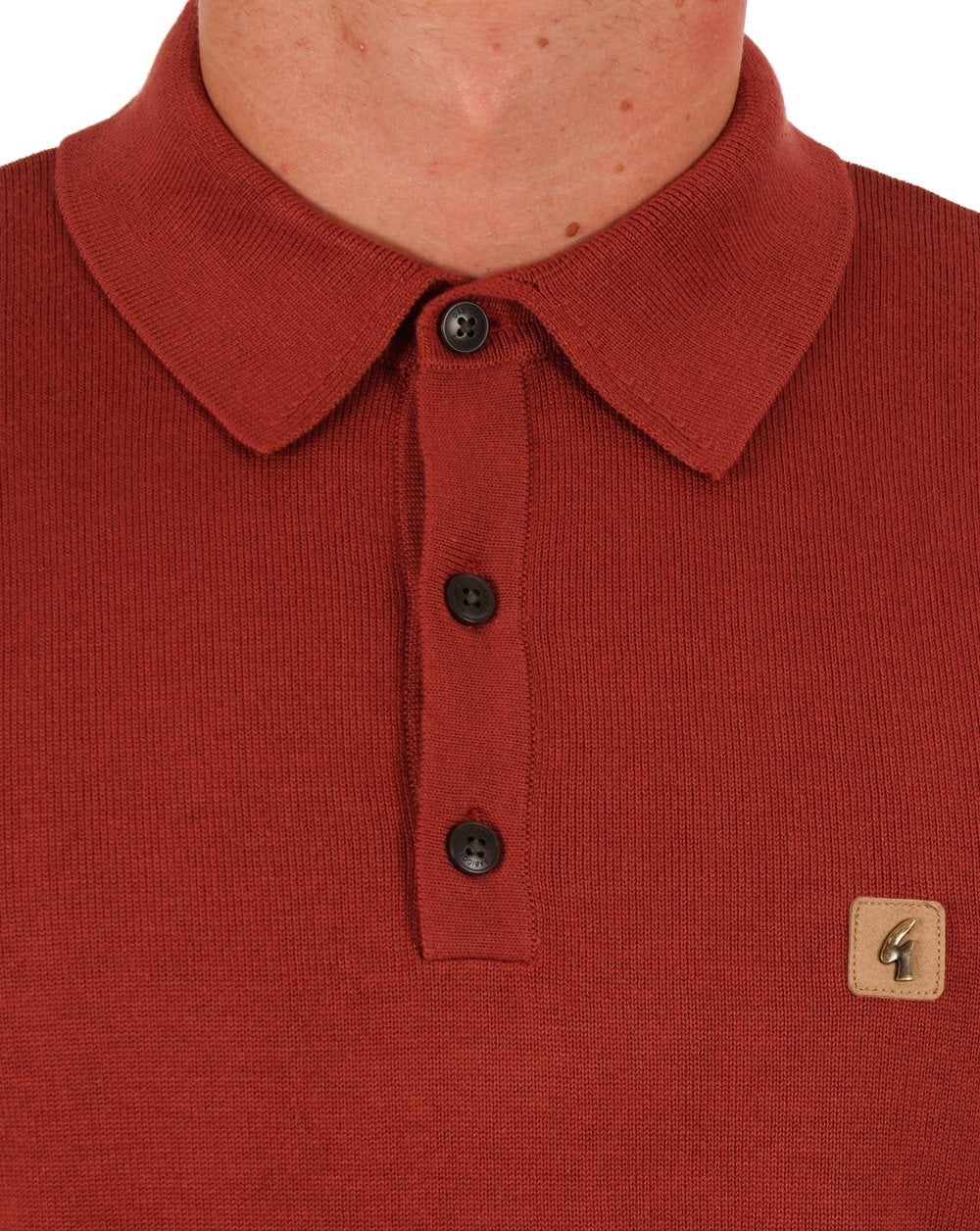 Gabicci Vintage Jackson Knitted Polo Rust