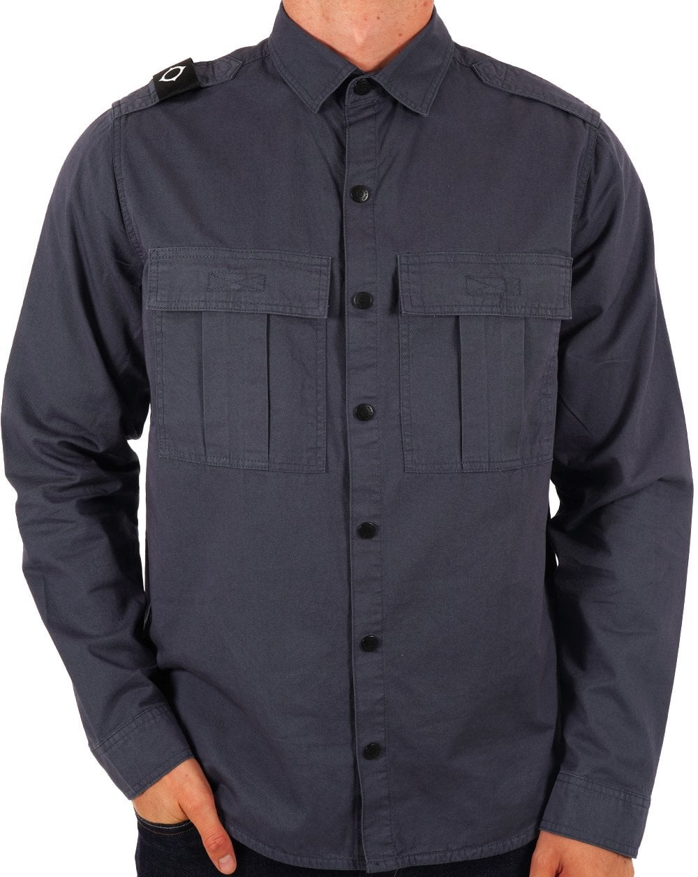 Ma.strum Pd Patch Pocket Parade Overshirt Ink Navy