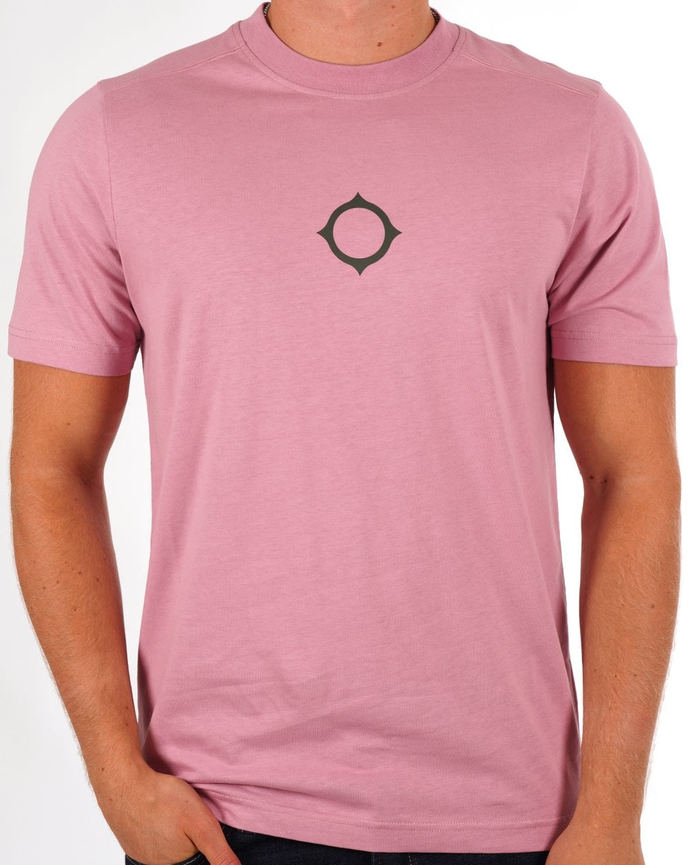 Ma.strum Compass Print T-shirt Dark Pink