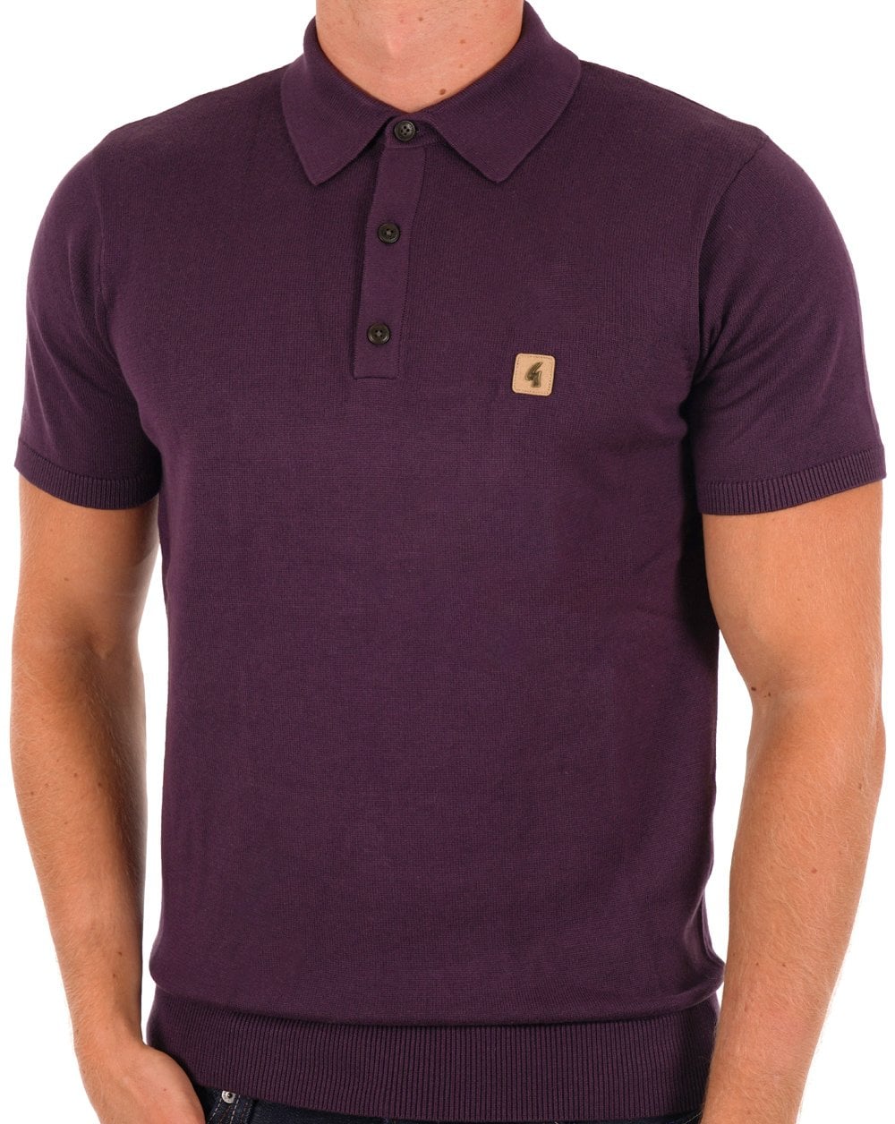 Gabicci Vintage Jackson Knitted Polo Grape