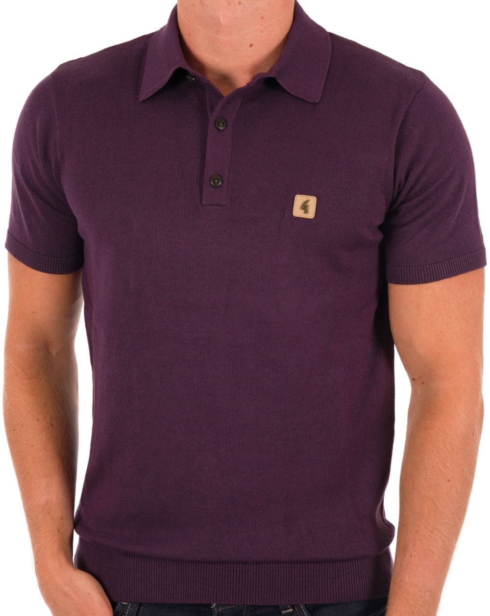 Gabicci Vintage Jackson Knitted Polo Grape