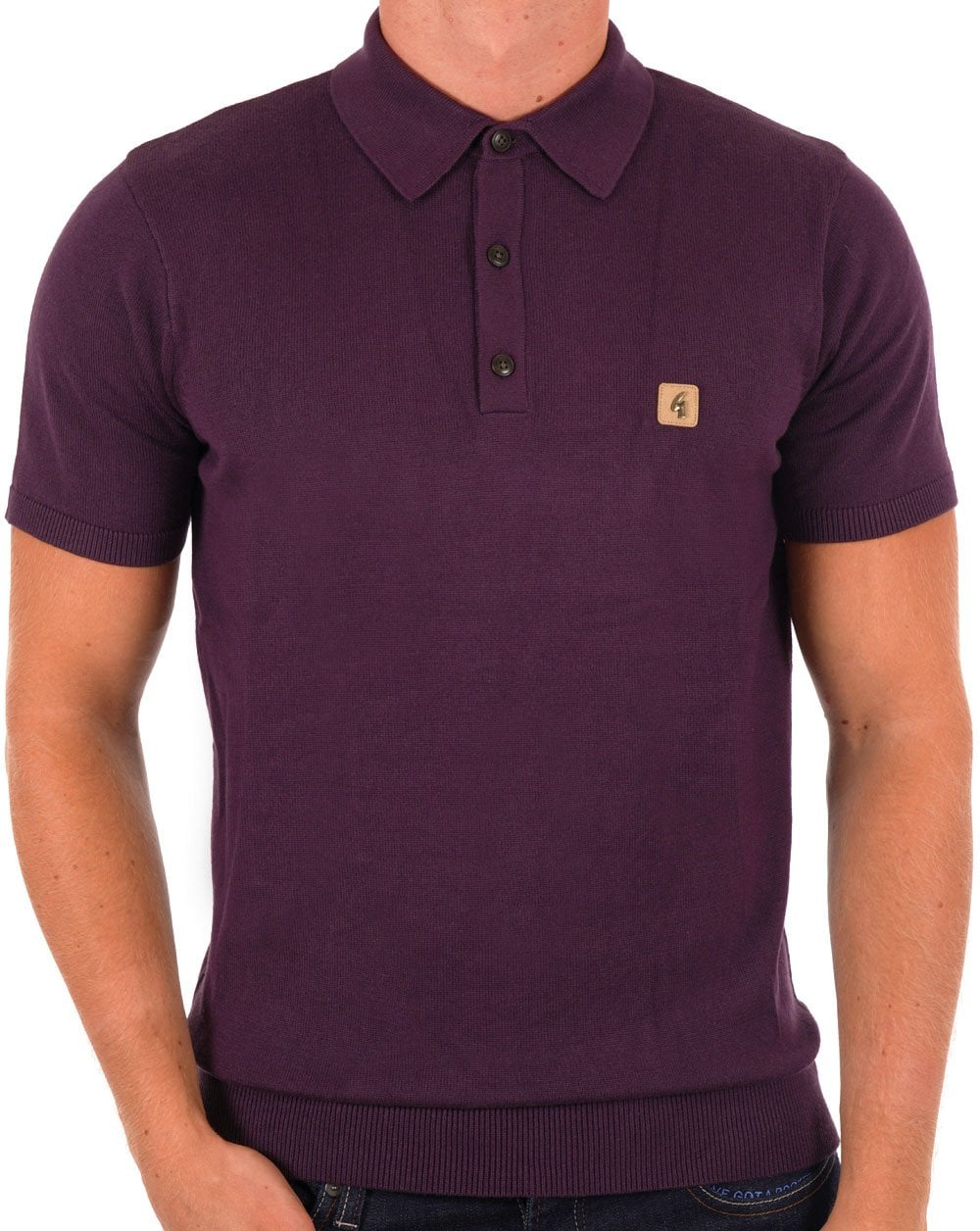 Gabicci Vintage Jackson Knitted Polo Grape