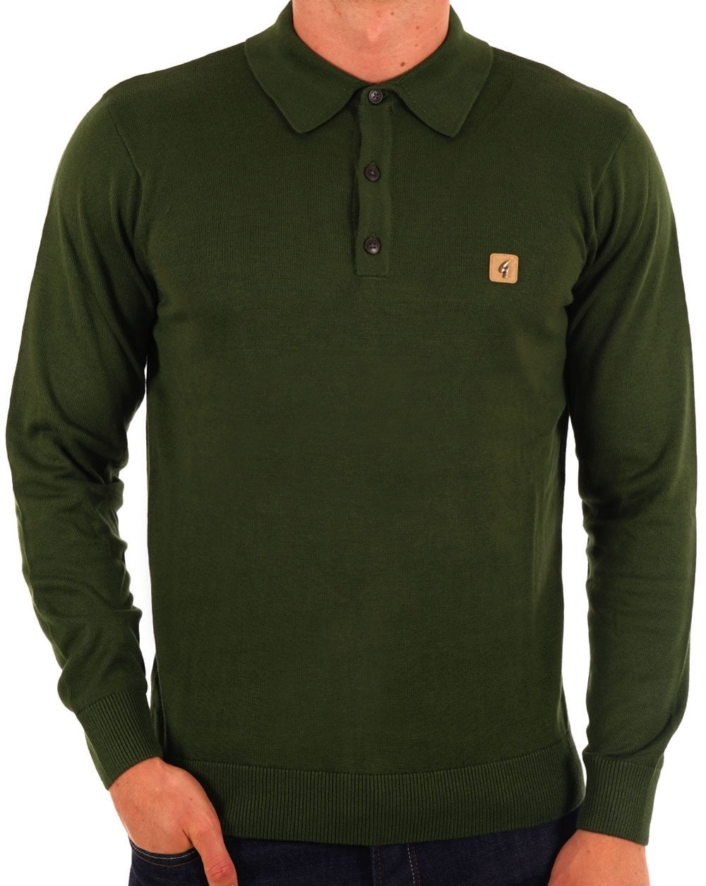 Gabicci Vintage Francesco LS Knitted Polo Forest