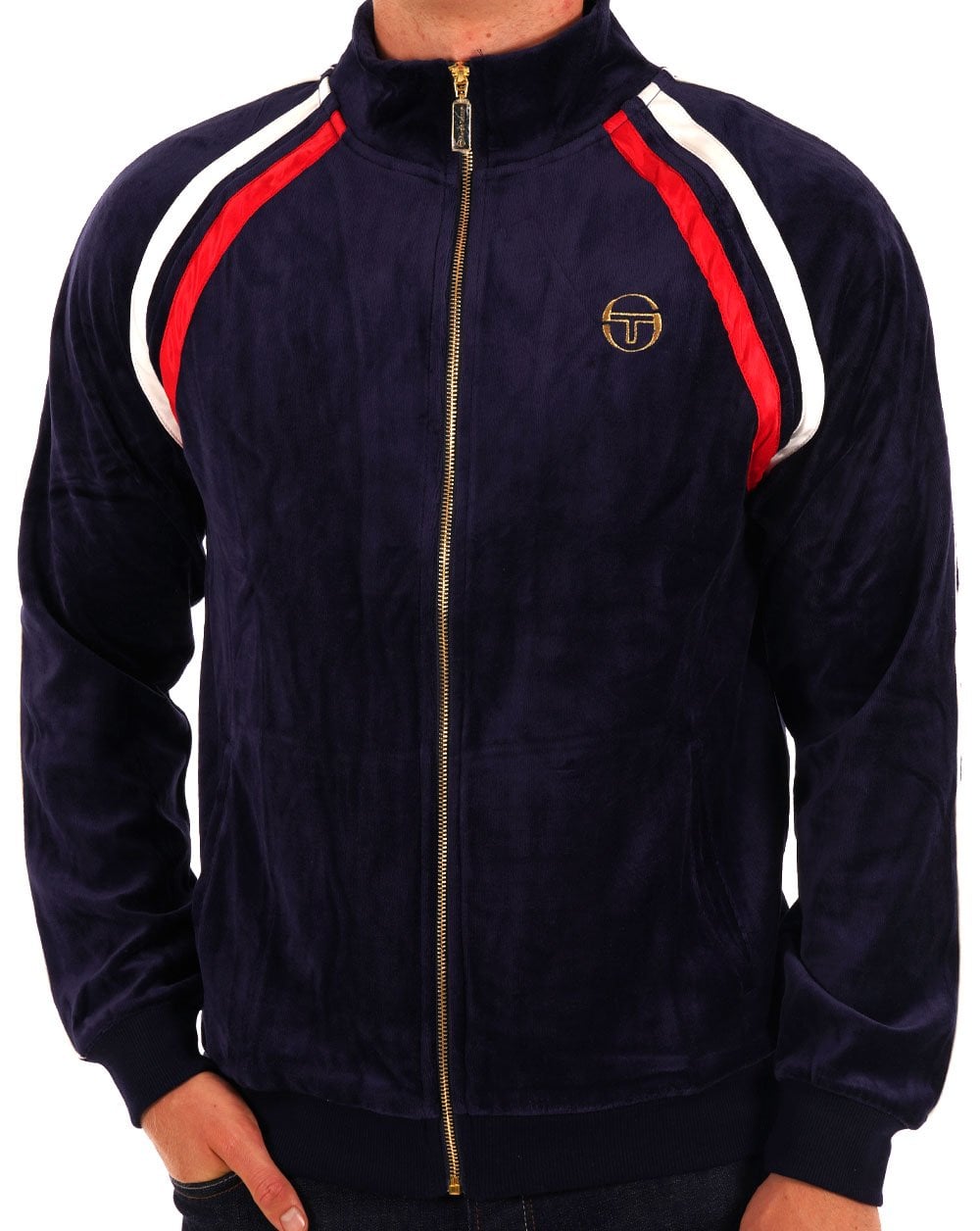 Sergio Tacchini Ghibli Velour Track Top Navy