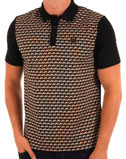 Fila Gold Monogram Polo Shirt Black