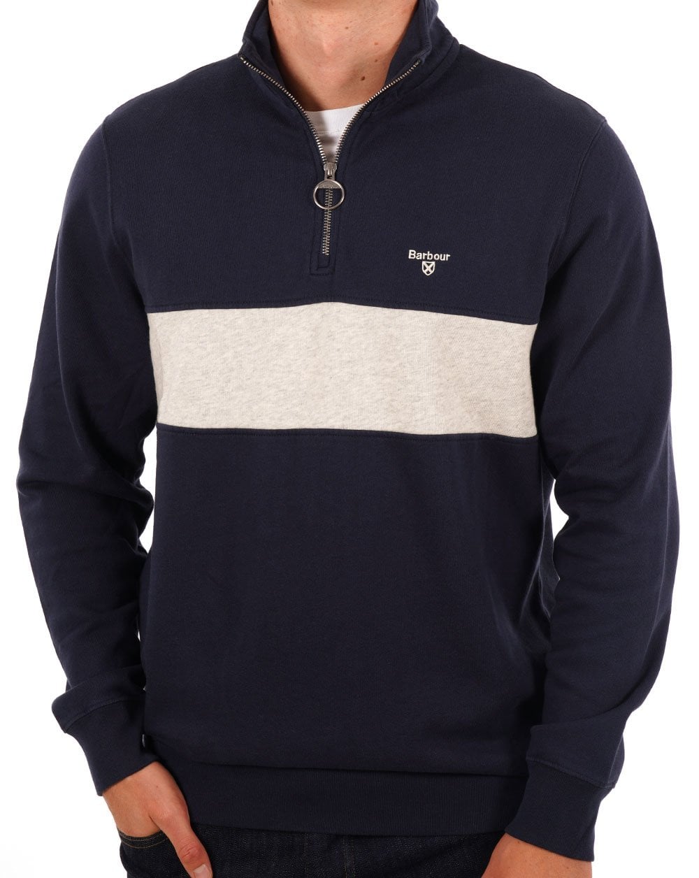 Barbour Bromfield Half Zip Sweater Navy