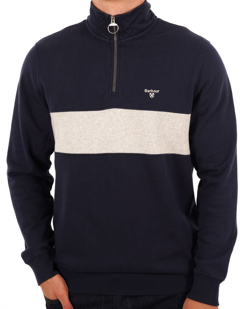 Barbour Bromfield Half Zip Sweater Navy