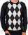 Gabicci Vintage Argyle Knit Jumper Navy