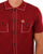 Gabicci Vintage Full Button Polo Dark Red